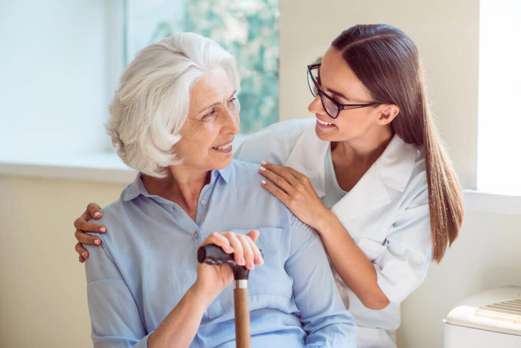 Caregiver providing 24-hour home care assistance for an elderly senior in La Mesa